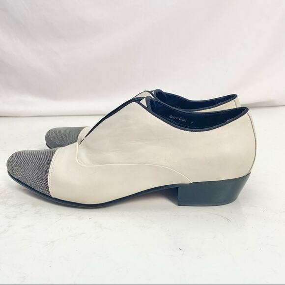 Dolce Vita Cream & Black Leather Ollie Cap Toe Oxfords Size 9 - Picture 3 of 7